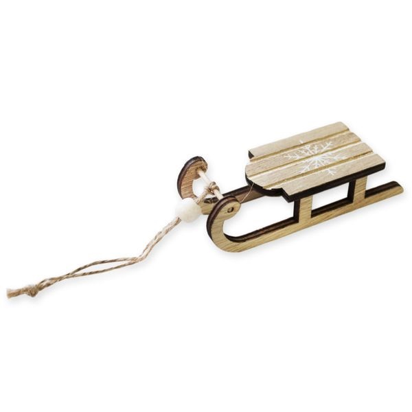 Sáně dřevo závěs 2ks 10cm natural